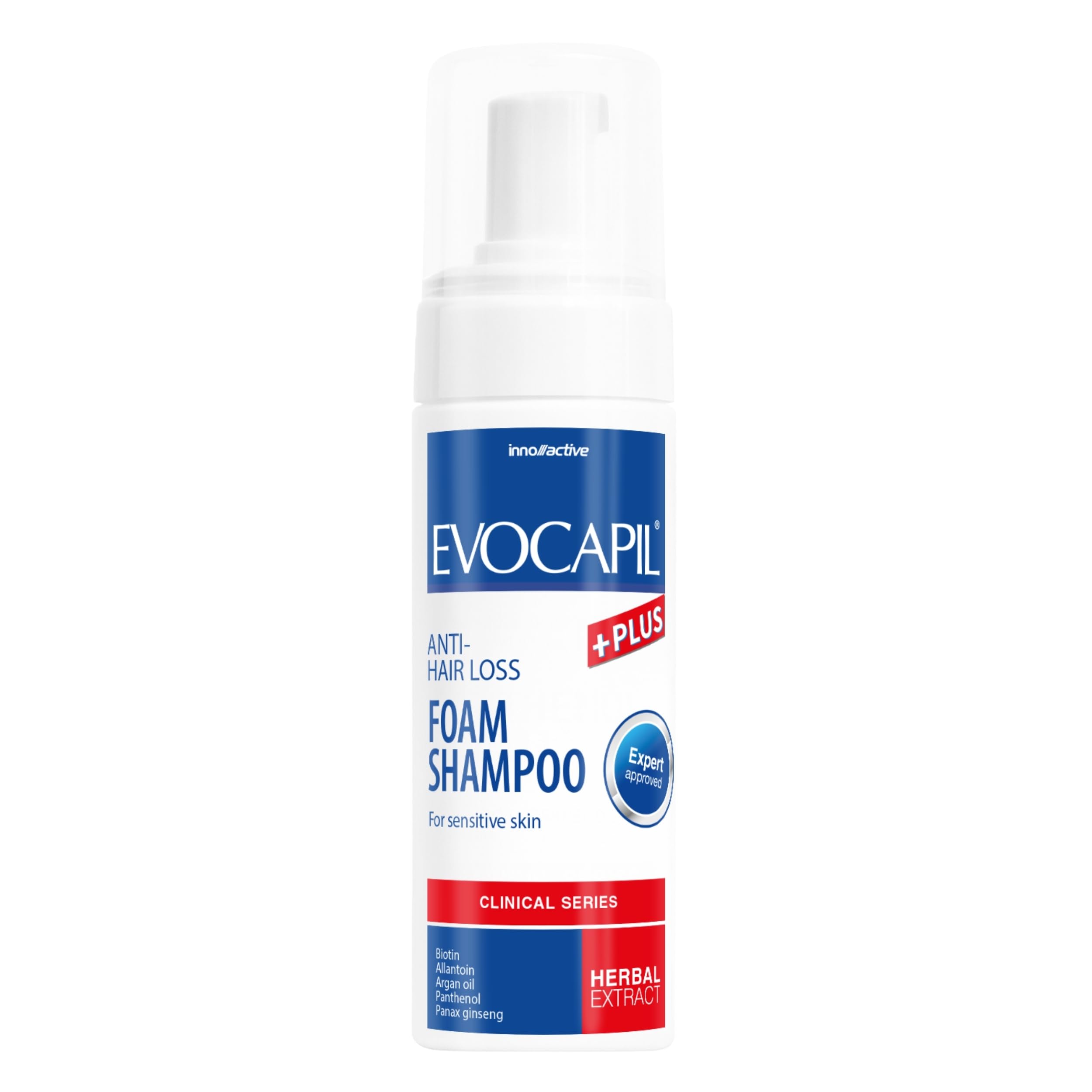 Evocapil Plus Foam Shampoo – Gentle After Hair Transplant Shampoo – Biotin, Panthenol & Plant Extracts – Sensitive Scalp Cleanser