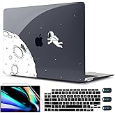 CISSOOK Case Compatible with MacBook Air 13 Inch 2021 2020 2019 2018 Release Model A2337 M1 A2179 A1932, Clear Black Hard Shell with Keyboard Cover for MacBook Air13 2020 with Touch ID, Astronaut