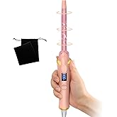 Ukliss Mini Curling Iron for Short Hair, Creates Perfect Tight Ringlets & Bangs, Fast Heat 30s, 5 Temp Settings, Dual Voltage, Auto Shut-Off & Anti-Scald Tip, Travel Friendly (Pink, 1/2 inch)