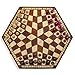 Husaria Wooden Three-Player Chess Game Set - 21 Inches - with Foldable Board, Handcrafted Playing Pieces, and Felt-Lined Storage