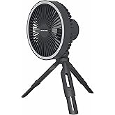 Nitecore NEF10 Multifunctional Portable Electric Fan with LED Ring Light, Flexible Ball Head Tripod, Brushless Motor 10000mAh Battery(Grey)