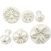 Honbay 6PCS Plastic Snowflake Fondant Cookie Cake Plunger Cutters Molds Embossing Tools for Baking