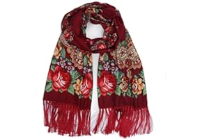 Gudessly Traditional Tassel Exotic Wrap Printed Scarf for Women Warm Soft Large Long Rectangular Fashion Scarves