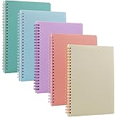 Aacehlh 5 Pack Lined Spiral Journal Notebook for Women & Men, 8.3" x 5.7",80 Sheets/160 Pages College Ruled Notebook, A5 Plastic Hardcover Notebook for Office,School,Home