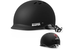 OutdoorMaster Bike Helmet for Adults,Adjustable Cycling Helmet with Light for Men & Women - Safety Certified for Bicycle Skateboard Road Bike Skating Roller Commuting Helmet