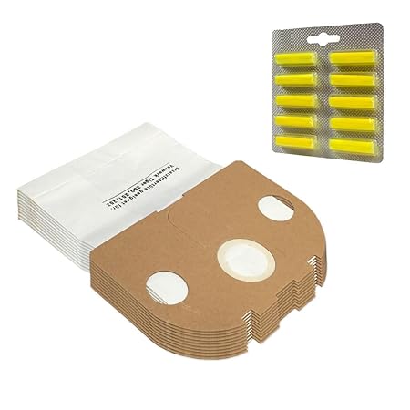 10 Staubsaugerbeutel (inkl. Abluftfilter + Motorschutzfilter) + 10 Duftstäbchen für Vorwerk Tiger VT 250, 251, 252, VT250, VT