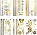 Terra Tattoos Gold Metallic Temporary Tattoos Waterproof Nontoxic Long Lasting Perfect for Beach, Festivals, & more (Free Spirit)