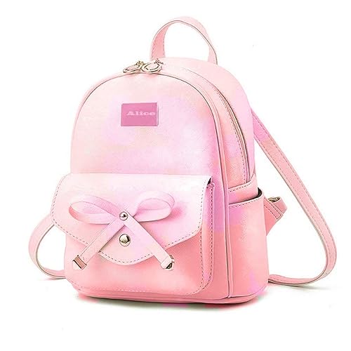 alice cute mini pu leather backpack fashion small daypacks purse for girls and women
