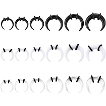 BOKABOO 7Pcs Glass Septum Stretching Kit Set - C Shape Pincher Tapers With O Rings 14g To 2g Buffalo Septum Retainers Rings For Nose Ear Piercing Jewelry Orange Yellow 14g 2g 7pcs Glass No
