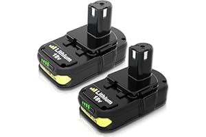 ENERMALL 3000mAh 18V P102 P108 Li-ion Replacement Battery for Ryobi 18 Volt Battery Lithium-ion Plus Battery Max P102 P108 P103 P105 P107 P109 P104 Compatible with Ryobi 18Volt Power Cordless Tools (2 PACK)