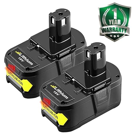 [2 Stück] Powayup P108 18V 5.0Ah/5000mAh Lithium Akku Ersatzakku Werkzeugakkus für Ryobi Akku ONE+ RB18L50 RB18L40 RB18L25 RB