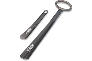 Extra Long Plastic Shoe Horn, Set of 2. Shoe Horn Long Handle for Seniors 17.5” Long with Travel Shoe Horn 10” Long, by Velette