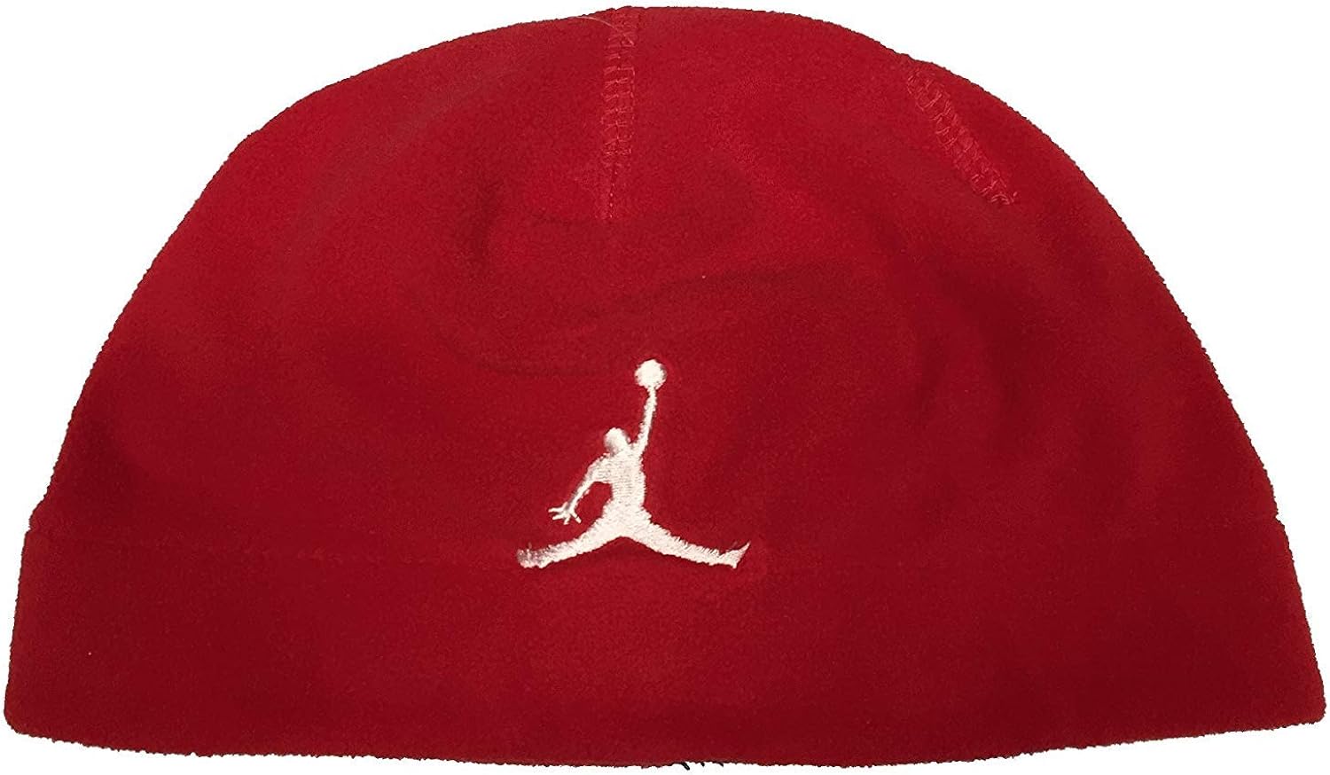 Red Fleece Jordan Beanie Skullcap with White Jumpman Logo