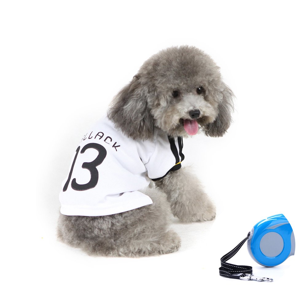 LXZDL Retractable Dog Leash, 16ft Dog Walking Leash for Large Medium Small Dogs up to 110 lbs, Tangle Free, Soft Hand Grip, Reflective Ribbon Cord, One Button Brake & Lock-Blue