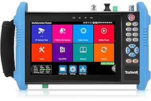 Rsrteng CCTV Tester 8K 32MP 4K 12MP IP Camera Tester with POE++ max 90W, 8MP TVI/CVI/AHD/CVBS CCTV Camera Monitor, 1CH SFP Interface, IPC Test WiFi Cable Tester Network Tools HD I/O VGA Power Output