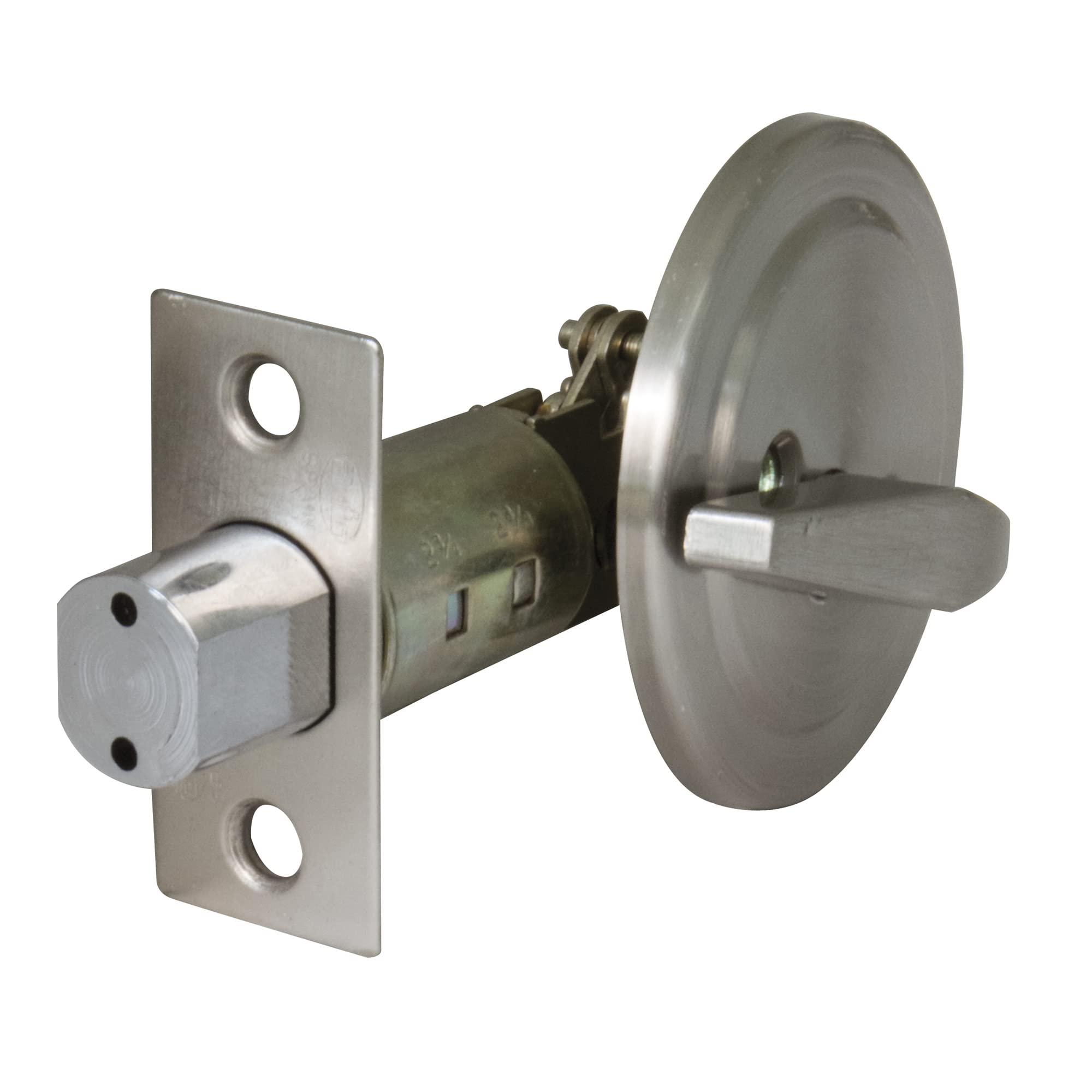 Amig - Rosette Lock with Internal Condomation Mod. 1750 | Ø 65 mm | Maximum Door Thickness: 45 mm | Anti-Saw Safety Pin | Matte Chrome Steel