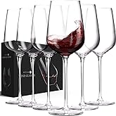 AILTEC Wine Glasses Set of 6, Crystal Glass with Stem for Drinking Red/White/Cabernet Wine as Gifts Sets, Clear Lead-Free Premium Blown Glassware (19oz,6 pack)
