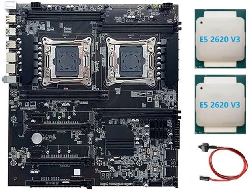 Oikabio X99 Motherboard Dual CPU LGA2011-3 RECC DDR4 w/ 2x E5 2620 V3 CPUs