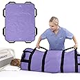 ZHEEYI Multipurpose 48" x 40" Positioning Bed Pad with Reinforced Handles - Reusable & Washable Patient Sheet for Turning, Lifting & Repositioning - Double-Sided Nylon Fabric, Purple