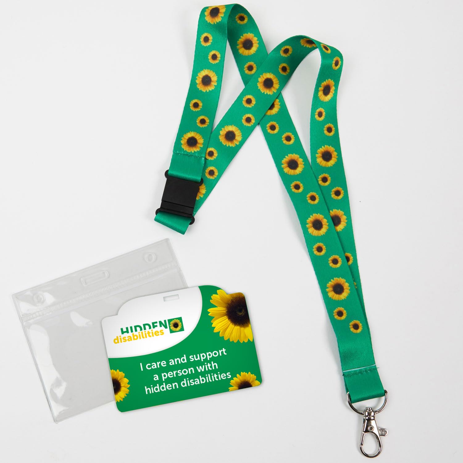 Care for a Person with Disabilities Card - Official Hidden Disabilities Sunflower Lanyard