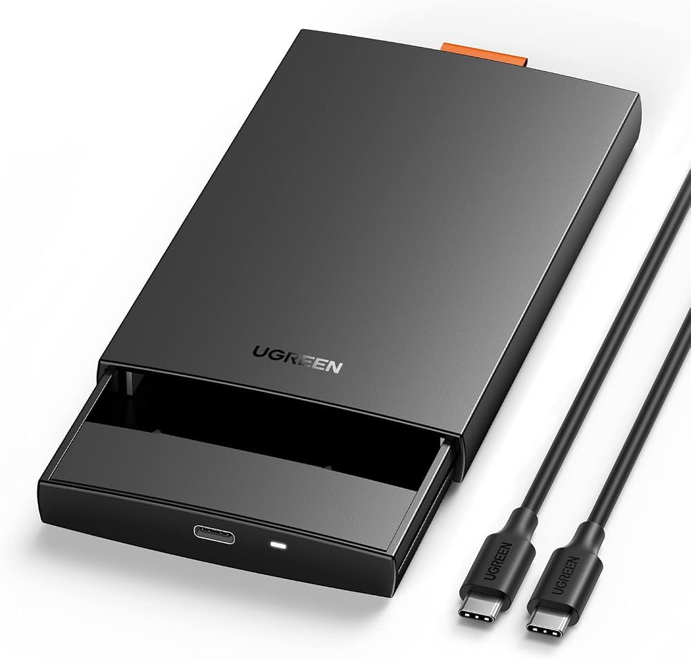 UGREEN 2.5 Inch USB C Enclosure 6Gbps SATA SSD/HDD Case UASP 10TB Support