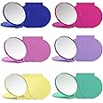 Qislee Compact Mirror Bulk, Pocket Small Mini Folding Mirrors for Purse, 12 Packs (6 Colors)