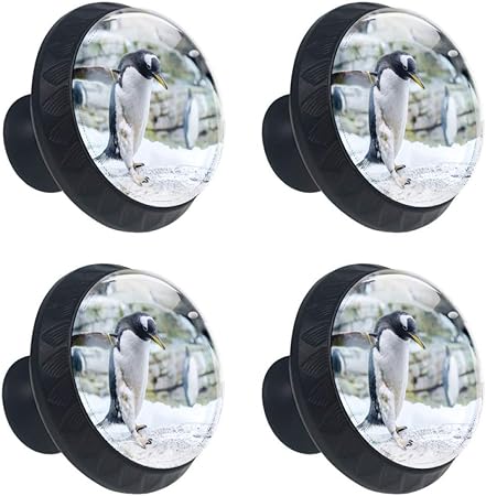 COOSUN Pingüinos Tirador Tirador Tirador Cristal Forma Círculo Gabinete