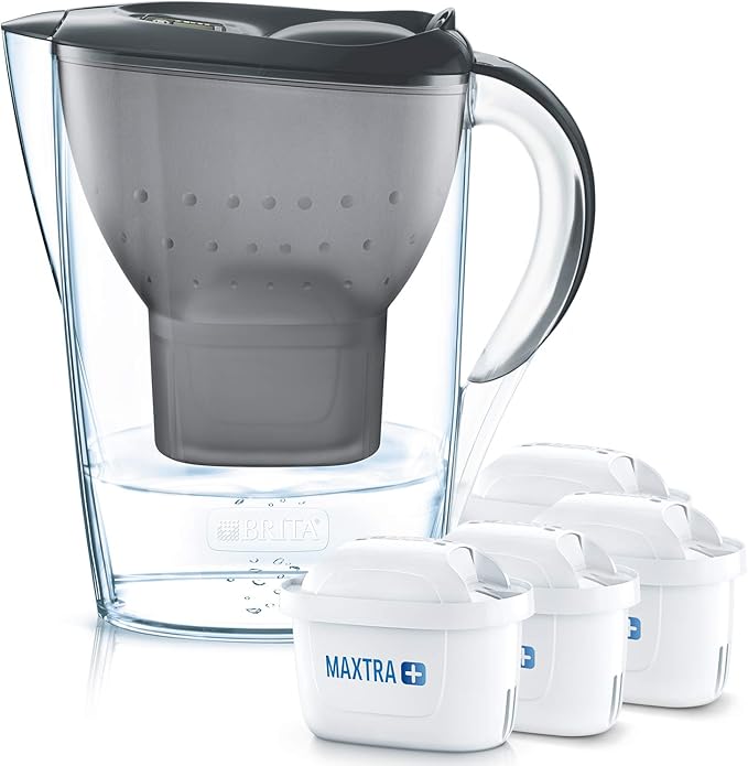 BRITA Wasserfilter Marella grau inkl. 4 MAXTRA+ Filterkartuschen
