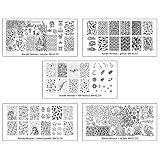 Bundle Monster 5pc Blogger Collaboration Nail Art Polish Stamping Plates - Set 3
