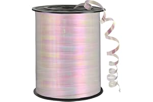 WUYUEJXI Iridescent White Ribbon Curling, 500 Yard Curling Ribbon, 1/5" for Presents, Balloons, Parties & Festivals