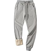 Flygo Men's Fleece Lined Sherpa Sweatpants Winter Warm Pants Jogger Lounge Athletic Pant with Pockets