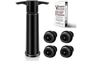 BETTFOR Wine Saver Pump with 4 Vacuum Wine Stoppers, Wine Bottle Stoppers with Food Grade Silicone Leak proof Keep Fresh Suitable for All Standard Wine Bottles