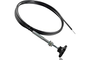 OCHIKI 15Ft PTO Control Cable with 2 Inches Black Knob, Dump Truck Push Pull Cable Replace 55199, Durable and Wear Resistant