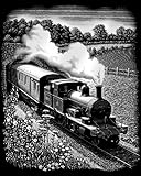 Reeves Steam Train Scraperfoil Artwork, Silver