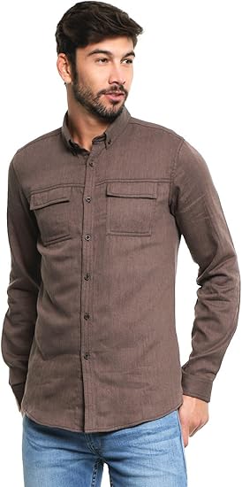 camisas cafes de hombre