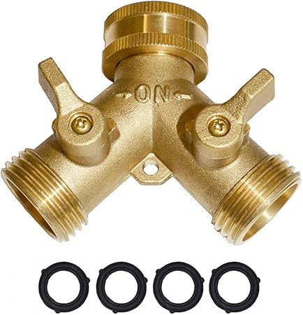 Amazon Com Garden Hose Y Valve Connectors Brass Hose Splitter With Solid Brass Handle Brass Y Valve Water Garden Hose Adapter 2 Way Y Valve 3 4 Ght Thread Extra 4 Presure Washers