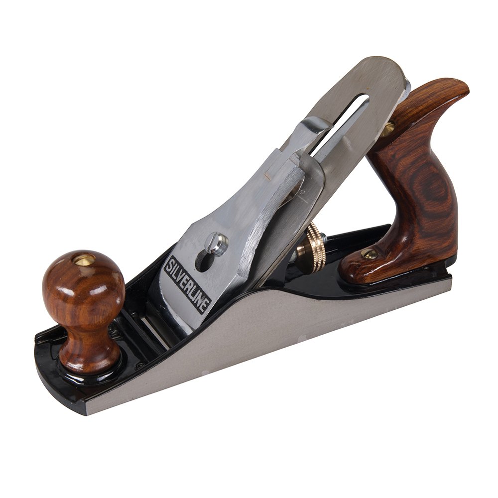 Silverline Hand Plane No. 4 – 50 x 2mm Hardened Steel Blade, Adjustable Cutter for Fine Smoothing & Shaping (633465)