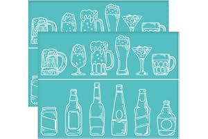 OLYCRAFT 2Pcs 8.6x11 Inch Self-Adhesive Silk Screen Printing Stencil Bottle Pattern Mesh Transfers Stencil Oktoberfest Beer Silk Screen Stencil for Painting on Wood DIY T-Shirt Fabric