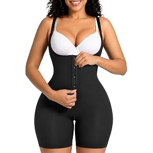 SHAPERX Women’s Seamless Faja Shapewear Bodysuit Tummy Control Bonded Panel | Double-Layer Waist Shaping Panel, Zip-Up Body S