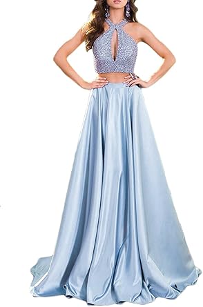 two piece grad dress