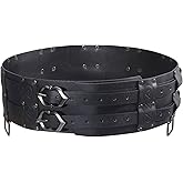 beinkmake Medieval Wide Belt Viking Faux Leather Armor Knight Waist Belts Wide Embossed Buckle Corset Belts for LARP Halloween Cosplay Christmas Costume Black