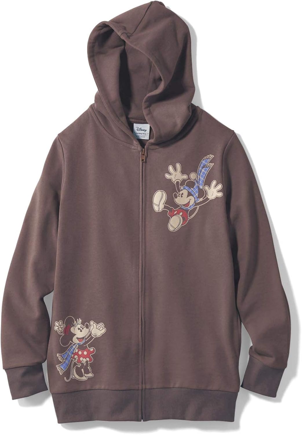 Amazon ベルメゾン ディズニー パーカー ジップパーカ 裏毛 ミッキー ミニー オータム ブラウン S トレーナー パーカー 通販