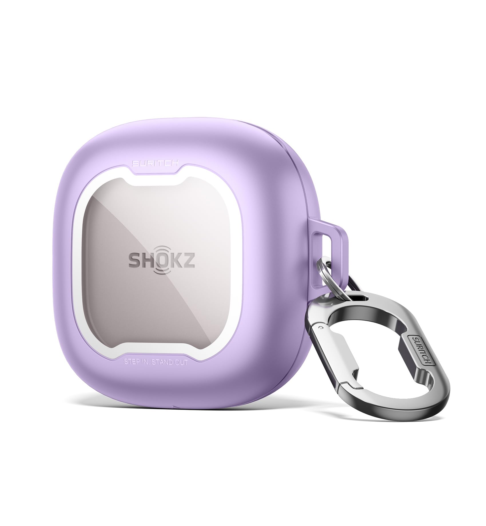 Photo 1 of SURITCH for SHOKZ New OpenFit 2 Case Cover, Magnetic Locking Cases for SHOKZ OpenFit 2 Open-Ear Headphones, Shockproof Bumper Protective Covers with Carabiner & Keyring & Cleaner Kit, Purple
