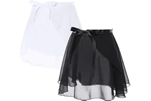 WJPUUS Girl's Ballet Skirts Sheer Chiffon Dance Skirt Wrap Leotard Adjustable Dance Clothes Ballet Skirts for Training