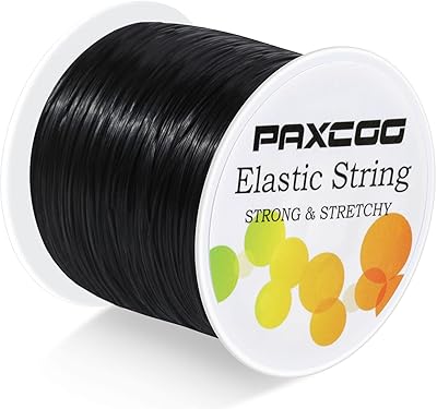 Black Elastic Stretchy String , Paxcoo Stretch Bead Cord for Bracelets, Necklaces, Jewelry Making and Beading Supplies