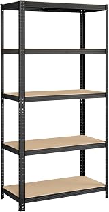 SONGMICS 5 Tier Storage Shelf 50 x 100 x 200 cm 600 kg Capacity Black GLR050B01