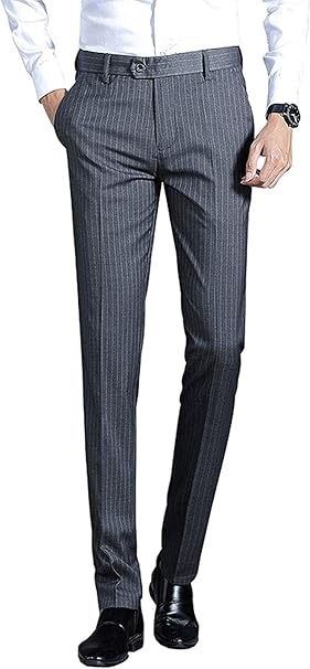 Heikiビジネススラックス 秋 冬スリム ピンストライプ系 ストレート メンズ