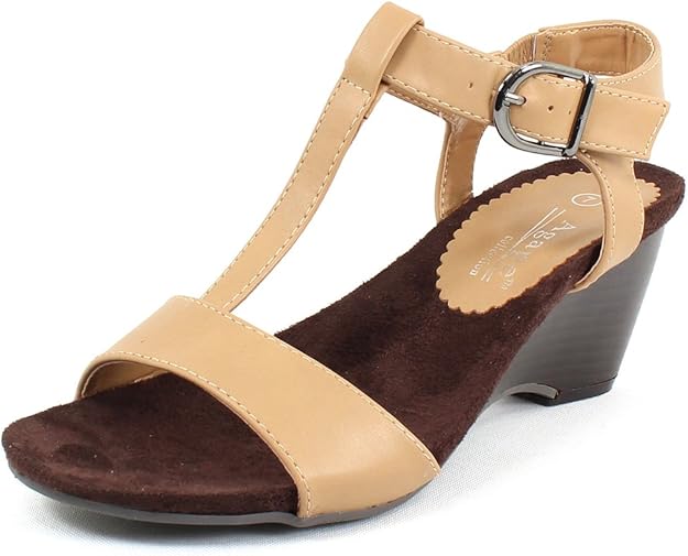 Agape Women�s Aconga 82 Strap Wedge Sandal Beige Synthetic