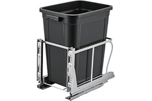 Pull Out Trash Can Under Cabinet, 40 Qt Under Sink Garbage Recycling Bin with Adjustable Slider, Door Mounting Kit, Trash Can