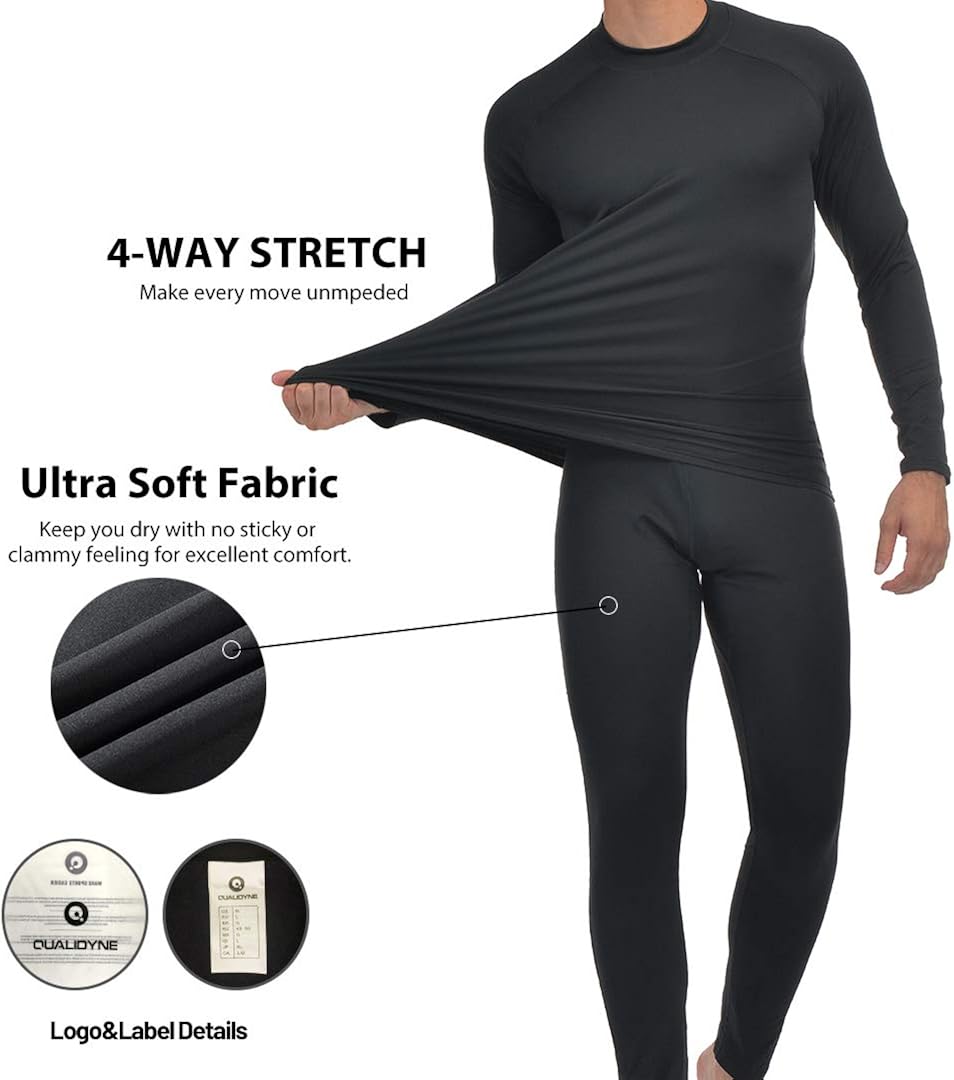 Men’s Thermal Underwear Fleece Lined Base Layer Long Johns Set Top and Bottom Winter Sports Suits at  Men’s Clothing store